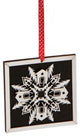 5" Black and White Glittered Snowflake  Christmas Ornament