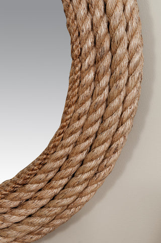 East at Main Hass Brown Round Jute Wall Mirror