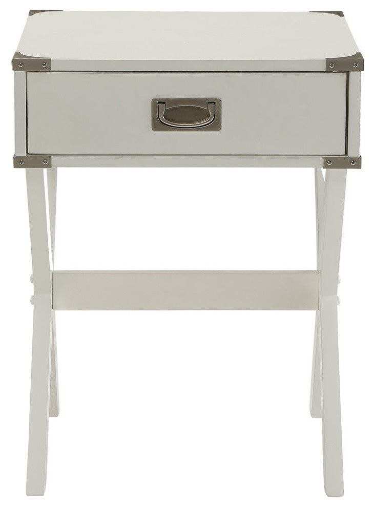 Babs End Table, White