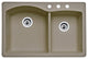 Blanco 441283-3 Diamond 33"x22" Granite Double Bowl Kitchen Sink, Truffle