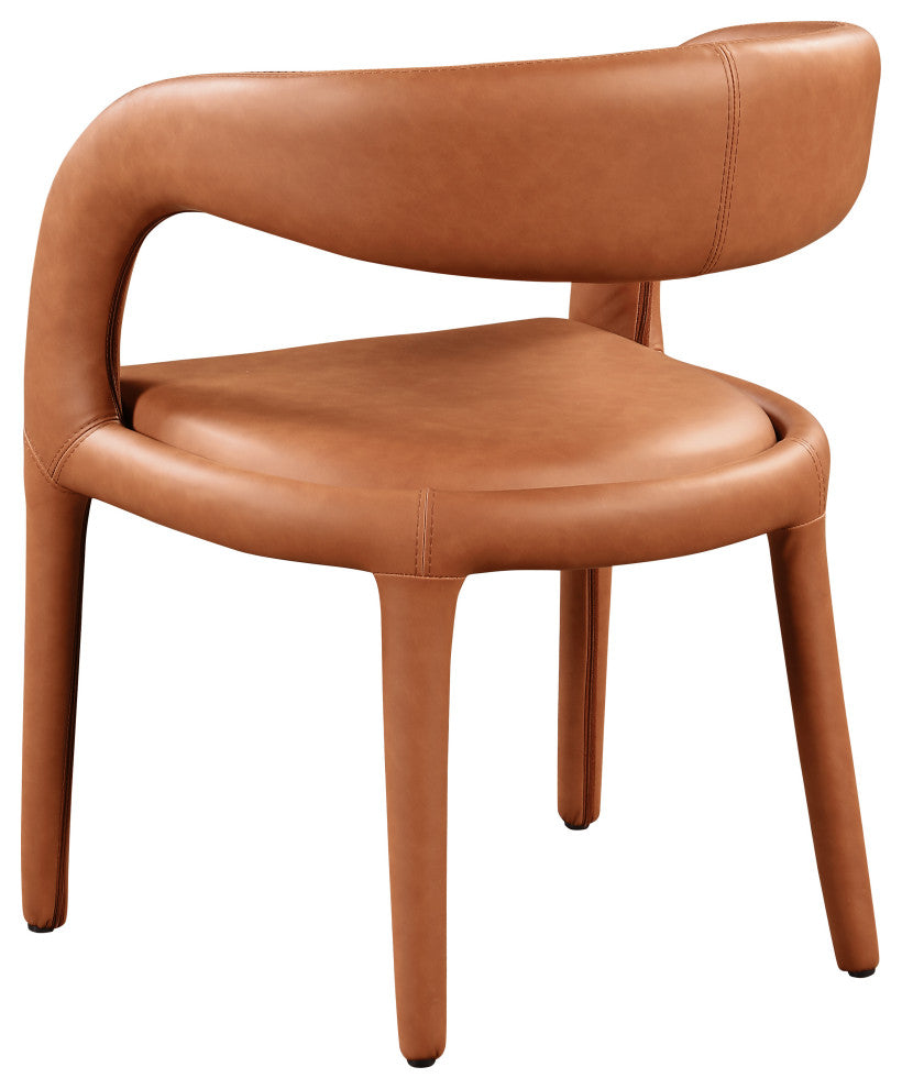 Meridian Furniture Sylvester Faux Leather Dining Chair, Cognac