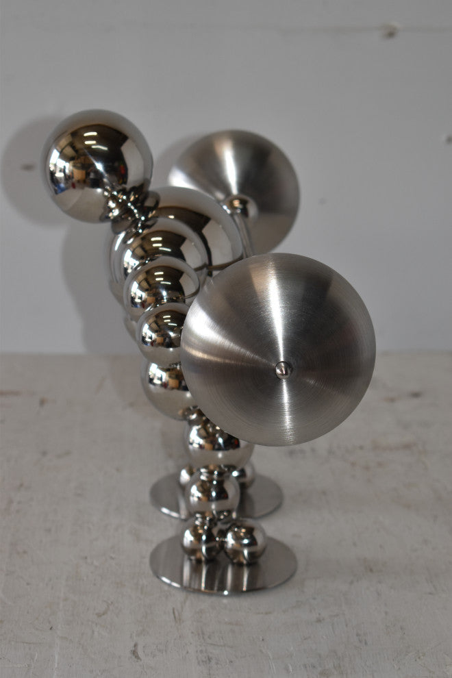 Modern Art Weightlifter Second Pull Position Chrome Statue Size: 20" x 9" x 12
