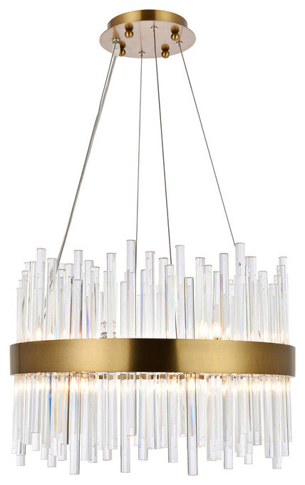 Dallas 14-Light Chandelier in Gold with Clear Royal Cut Crystal