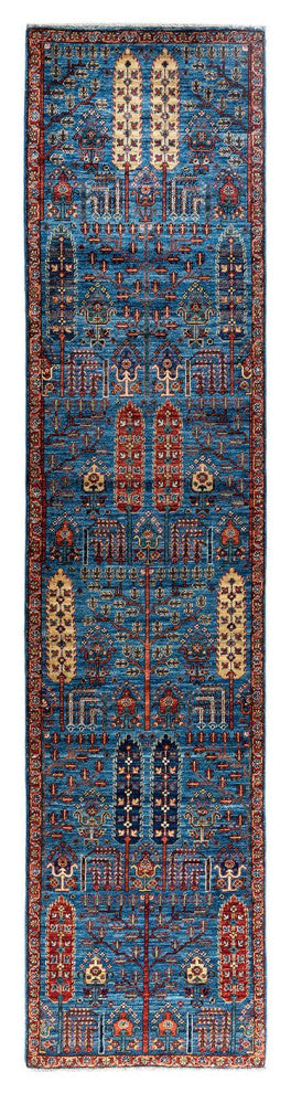 Serapi One-of-a-Kind Hand-Knotted Runner Rug Light Blue, 2' 9" x 11' 10"