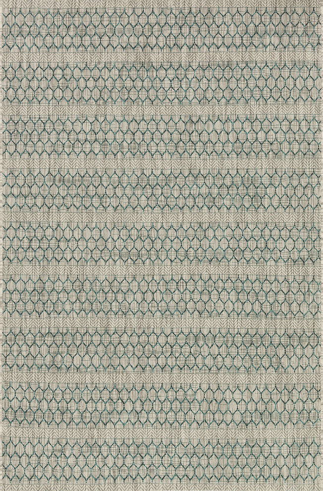 Isle IE-01 Gray Teal Area Rug, 3'11"x5'10"