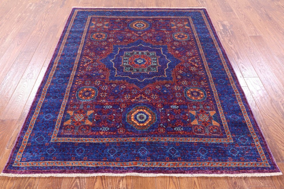 Geometric Mamluk Hand Knotted Wool Rug 5' 1" X 6' 3" - Q12251