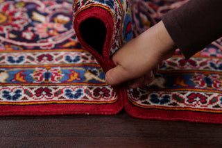 Consigned, Oriental Traditional Hand-Knotted Kashan Persian Area Rug, Red, 9x13