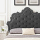 Tufted Headboard, Nailhead, Twin, Charcoal Gray, Velvet, Modern