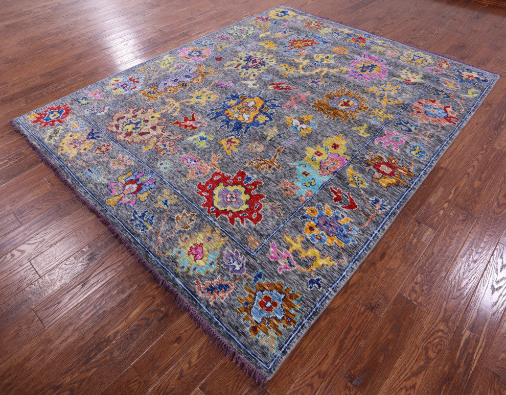 Turkish Oushak Hand-Knotted Wool Rug 8' 1" X 10' 2" - Q16068