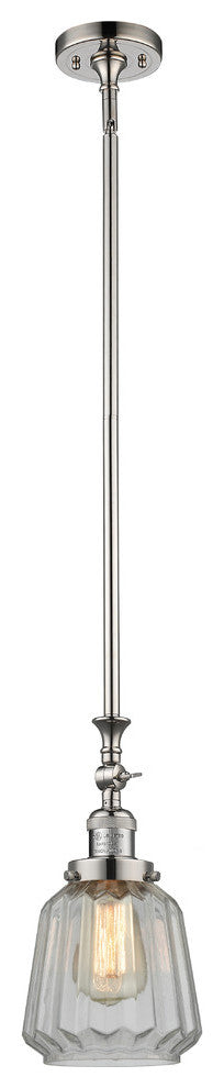 Chatham 1-Light Mini Pendant, Polished Nickel, Clear