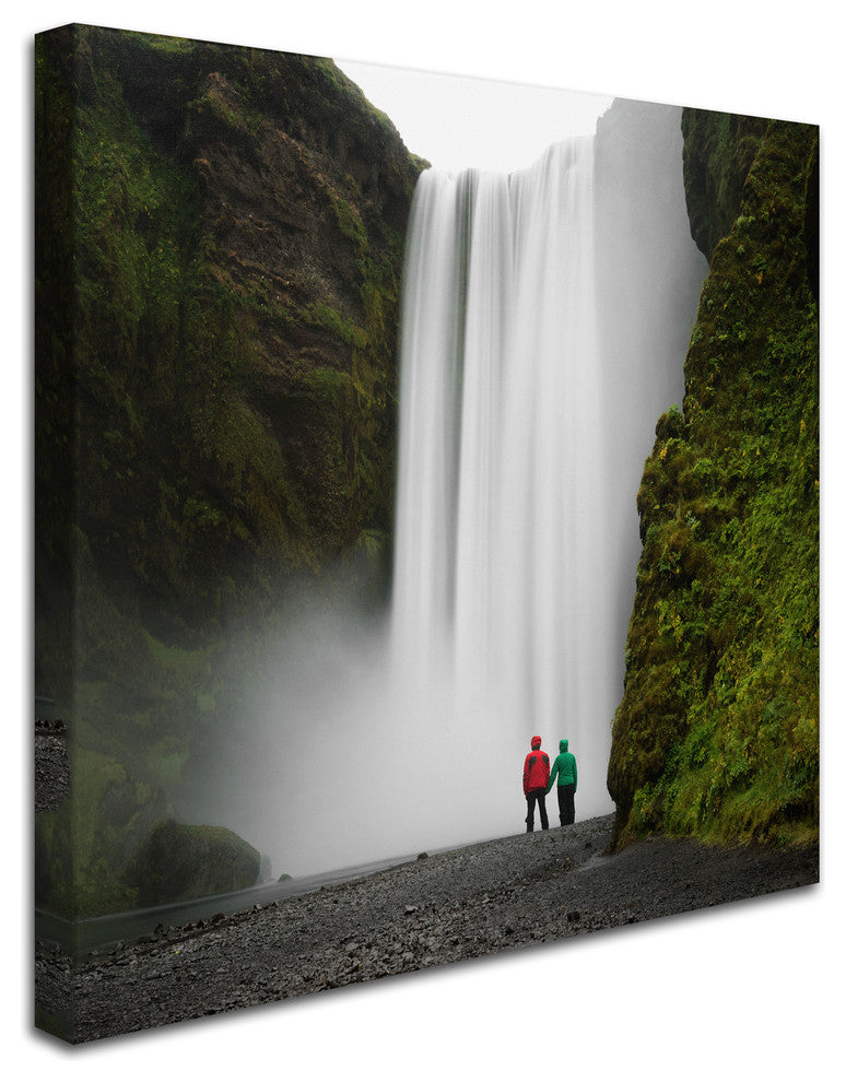 Philippe Sainte-Laudy 'Skogafoss for Two' Canvas Art