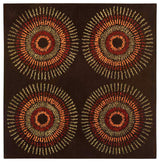 Safavieh Soho soh719b Polka Dots Rug, Brown/Gold, 6'0"x6'0" Square