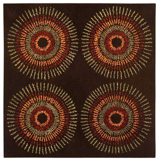 Safavieh Soho soh719b Polka Dots Rug, Brown/Gold, 6'0"x6'0" Square