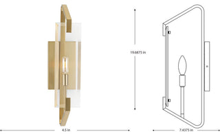 Cahill Collection 1-Light Brushed Bronze Clear Glass Luxe Bath Vanity Light