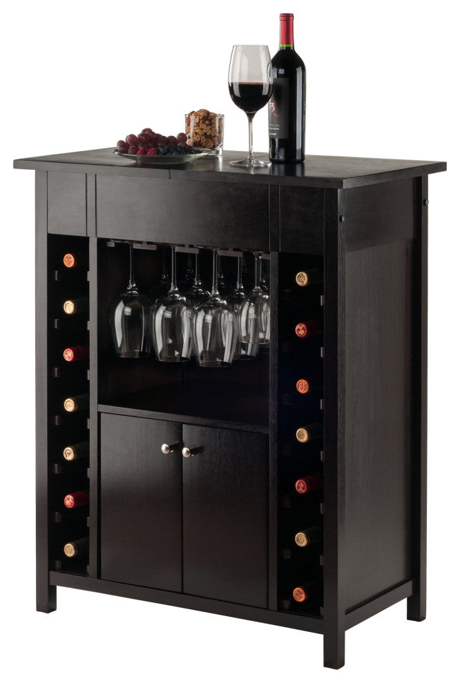 Yukon Wine Cabinet, Expandable Top, Espresso