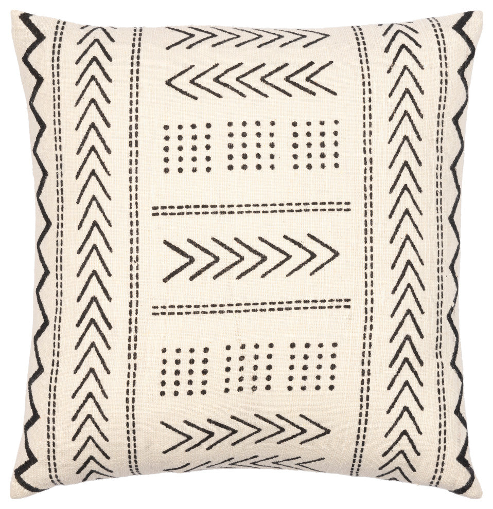 Surya Malian Cream Pillow Shell With Polyester Insert 18"H X 18"W