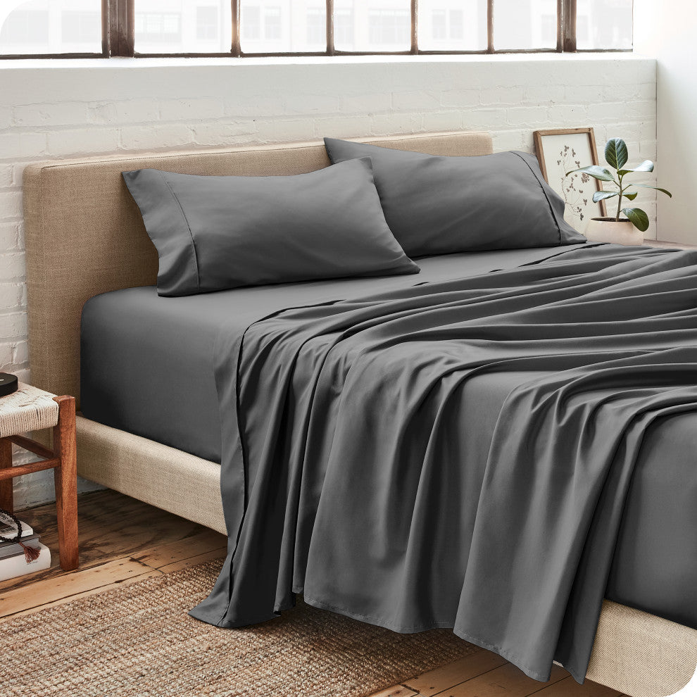 Bare Home 1800 Microfiber Sheet Set, Gray, California King