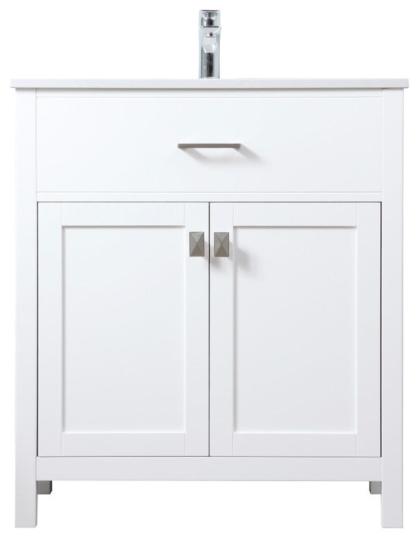 30" SIngle Bathroom Vanity, White