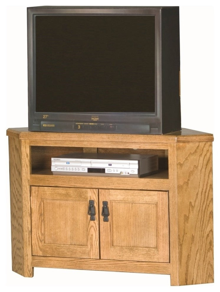 Eagle Furniture 40" Mission Corner Entertainment Console, Dark Oak
