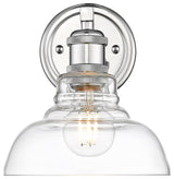 Golden Lighting 0305-BA1 Carver 9" Tall Wall Sconce - Chrome / Clear