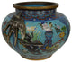 Consigned 21 inches wide Antique Chinese Large Cloisonne Pot