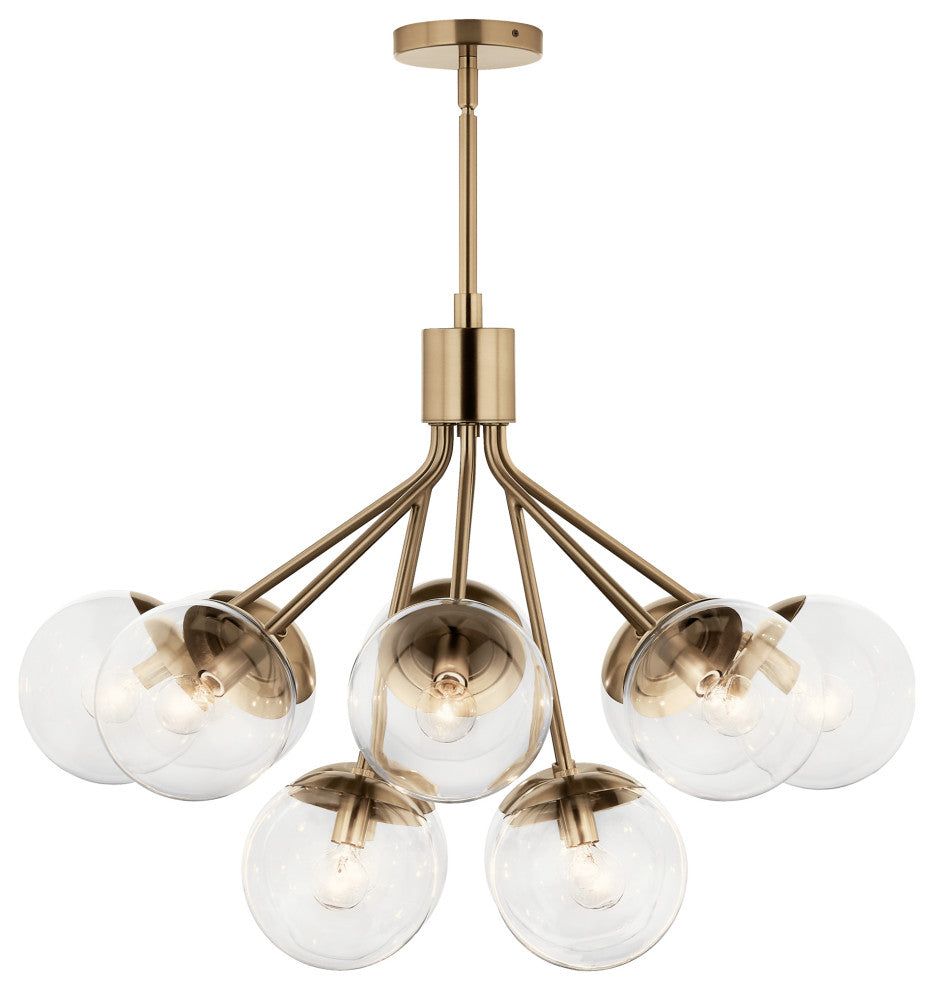 Silvarious Convertible Chandelier, Champagne Bronze Clear, 12 Light Clear