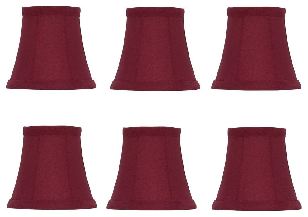 Bell Shade Chandelier Lamp Shade 5" Mini Clip on Shade, Red, Set of 6