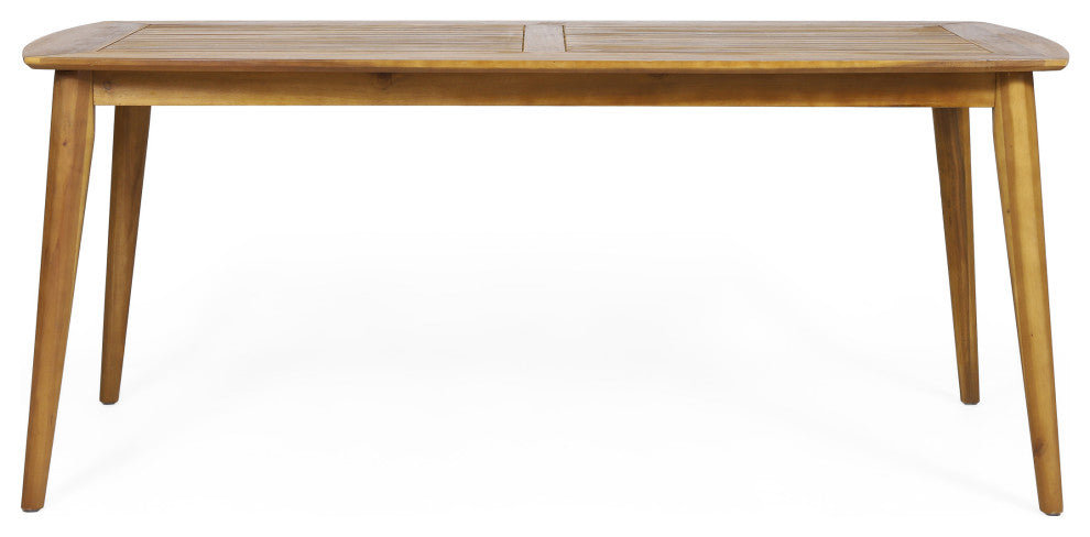 GDF Studio 7-Piece Arthur Outdoor Wicker Dining Set With Acacia Dining Table