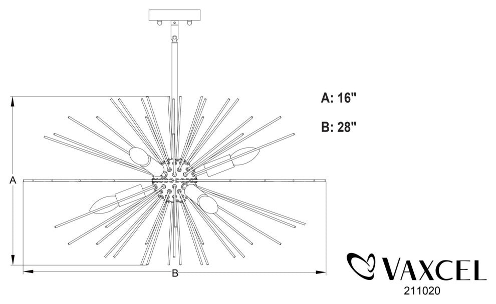 Vaxcel Lighting P0366 Nikko 6 Light 28"W Pendant - Gold