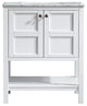 Florence 30" Single Vanity Carrara Marble, White, Without Mirror