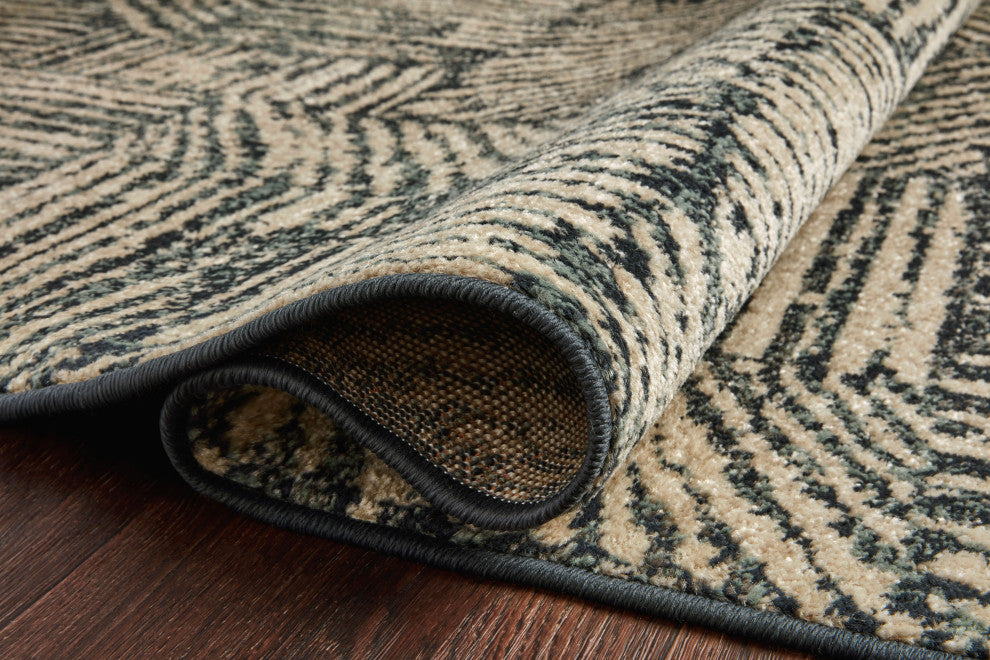 Loloi II Bowery BOW-01 Midnight, Taupe Sample Swatch