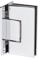 Heavy Duty Square Corner Shower Hinge, Full Back Plate, Polished Chrome