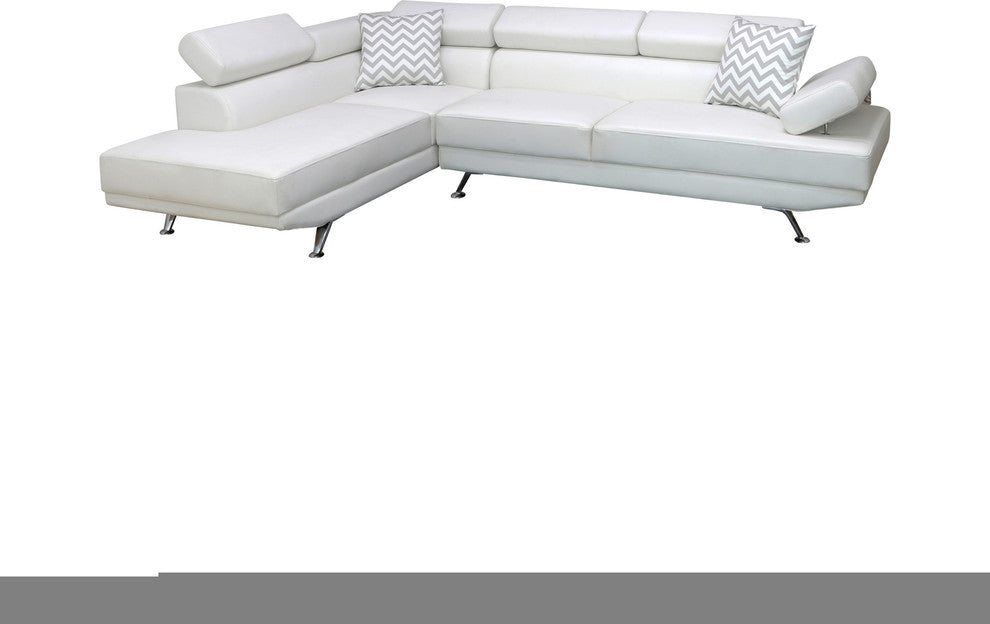 Kensley 2-Piece Sectional Sofa Set, White, Left-Facing