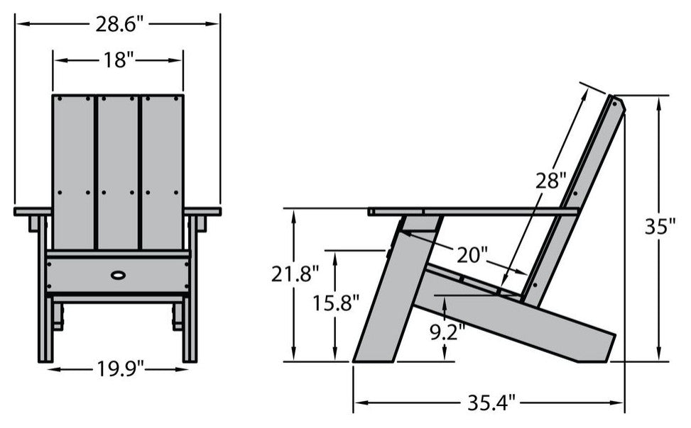 Italica Modern Adirondack Chair, Harbor Gray