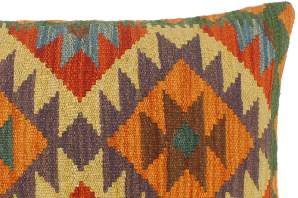 Turkish Boho Chic MacKie Hand Woven Kilim Pillow