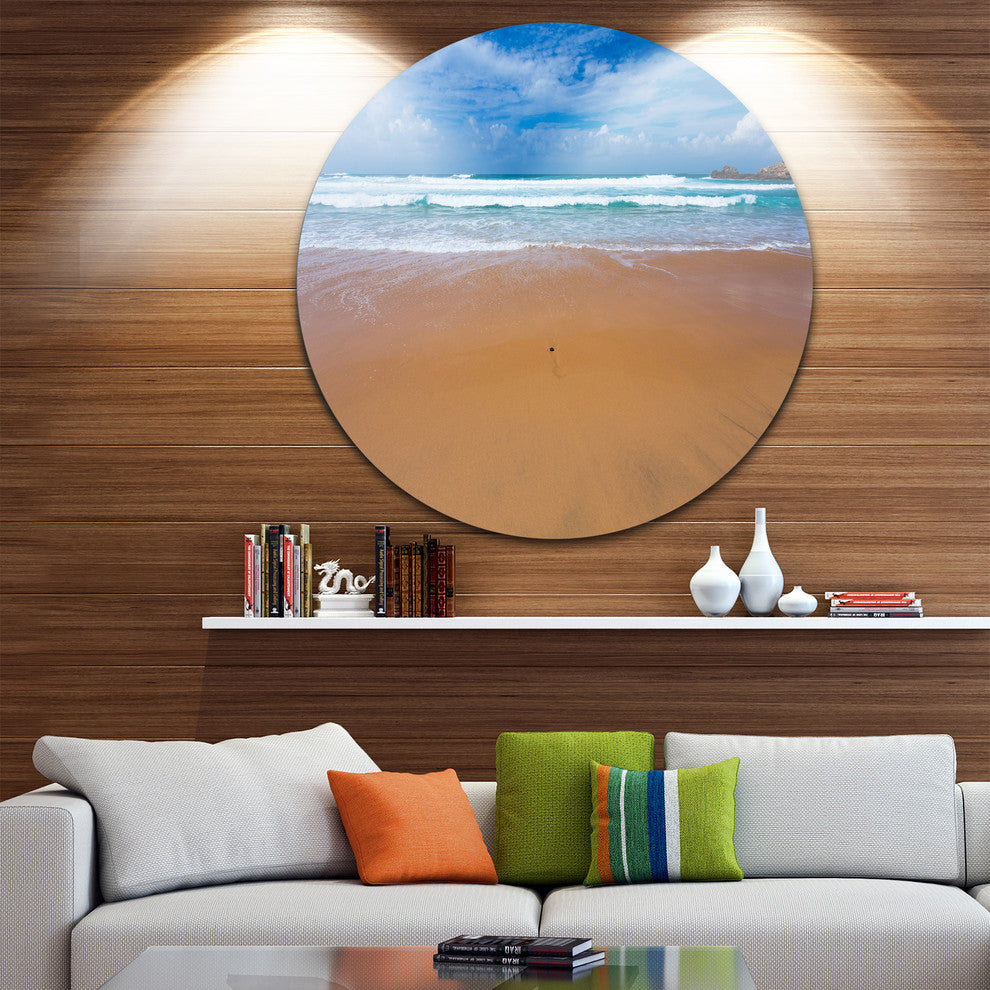 Peaceful Atlantic Seashore Portugal, Beach Disc Metal Wall Art, 11"