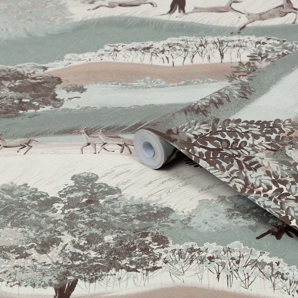 Laura Ashley Hartingdon Jade Green Removable Wallpaper