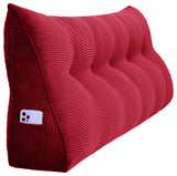 Bed Backrest Wedge Reading Pillow Daybed Headboard Cushion Red, 59x20x8