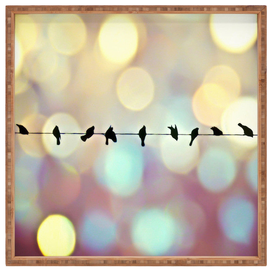 Deny Designs Shannon Clark Birds And Bokeh Square Tray