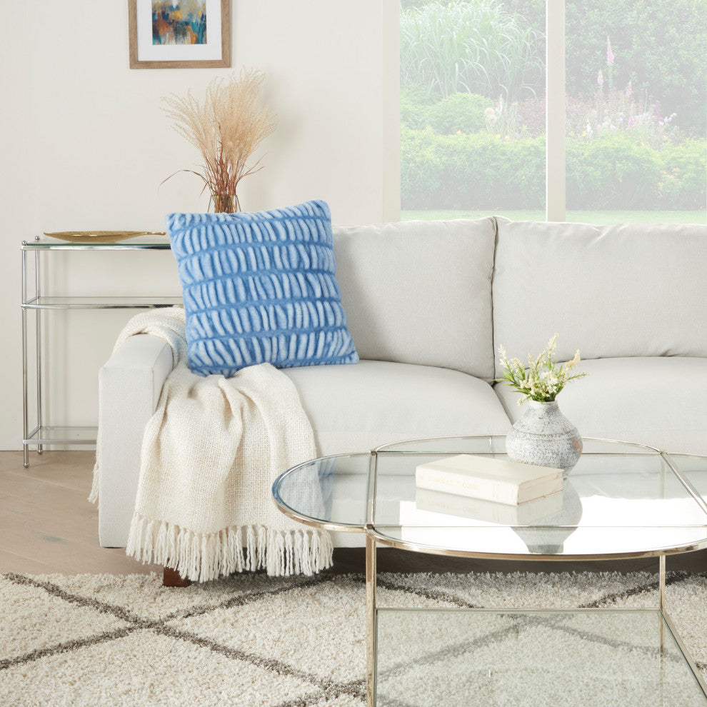 Mina Victory SN101 Throw Pillow, Ocean, 20"X20"