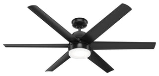Hunter 60" Skysail Matte Black Wet Rated Ceiling Fan, LED Kit, Remote