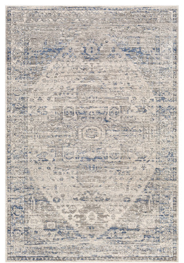 Surya Porto POO-2301 6'7"x9' Rug, White/Light Gray/Dark Blue