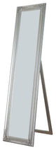 Standing Mirror with Decorative Design, Silver