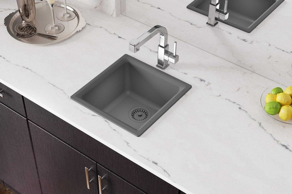 Elkay 15 3/4" Single Bowl Drop In/Undermount Bar/Prep Kitchen Sink, ELG1616GS0