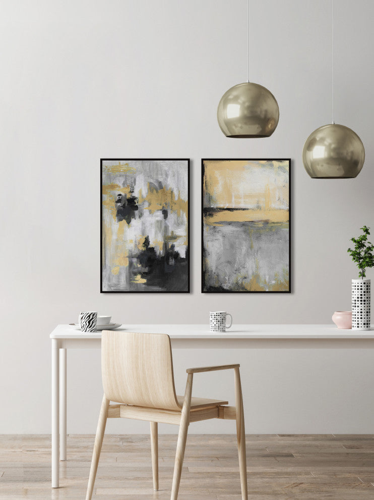 Golden Fog Diptych, 80"x60"