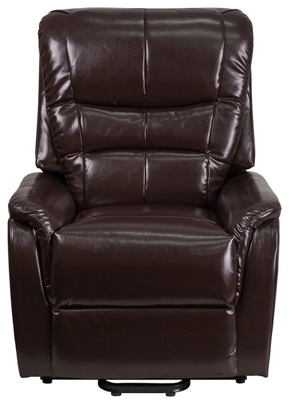 Hercules Series Remote Powered Lift Recliner, Brown Leather