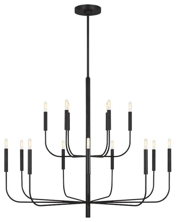 Generation Lighting, EC10015AI, Large Two-Tier Chandelier, Aged Iron