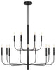 Generation Lighting, EC10015AI, Large Two-Tier Chandelier, Aged Iron