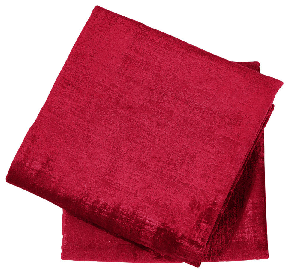 Velvet 2 Piece Euro Pillow Cover Set, Tango Red, 2 Piece, 26"x26"