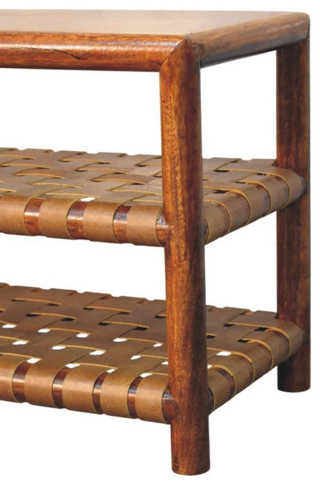 Shoe Rack Regency Woven Chestnut 2 slot Artisan Furniture